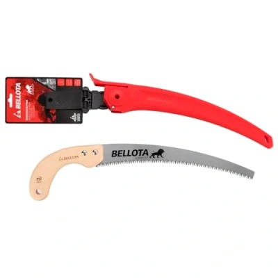 Imagen de Bellota 450MC13 Serrucho de poda León con hoja curva 13&quot;, dentado japonés y mango madera curvo. Incluye funda