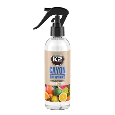 Imagen de K2 CAYON Spray Ambientador Eliminador de Olores para Coche, Oficina y Hogar Más 700 Aplicaciones 250 ml (Cítricos Frescos)