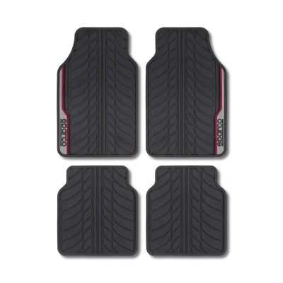 Imagen de SPARCO F507 SPCF507RD Juego de alfombrillas suelo PVC delante y detrás negro, Rojo