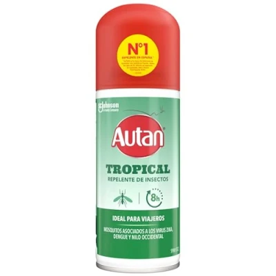 Imagen de Autan Tropical Repelente en Aerosol Protege de mosquitos (comunes, tropicales y tigre) e insectos, 100ml