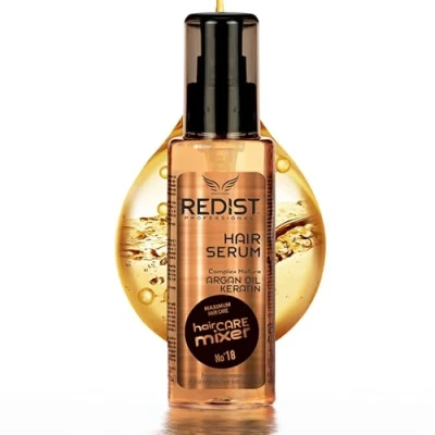 Imagen de REDIST Serum de queratina para el cabello argán, 125 ml, tratamiento antiencrespamiento seco, quebradizo y dañado, cuidado del cabello, aceite
