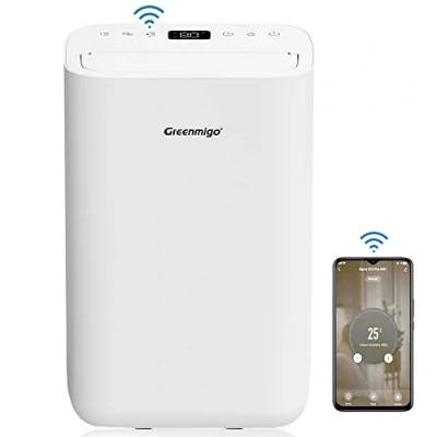 Imagen de Greenmigo Deshumidificador Ionizador Portátil 13L/24h Pro WiFi Control con App,Gas R290,Prefiltro Antibacteriano,Persiana Automática contra el Polvo,Silencioso,Temporizador 24h,Apagado Automático