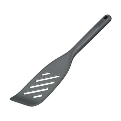 Imagen de Zyliss E980237 Espátula para pescado, paja de trigo sostenible/silicona, volteador cabeza ranurada, antiadherente y resistente al calor, gris beluga, 32,5 cm x 7 cm, apta