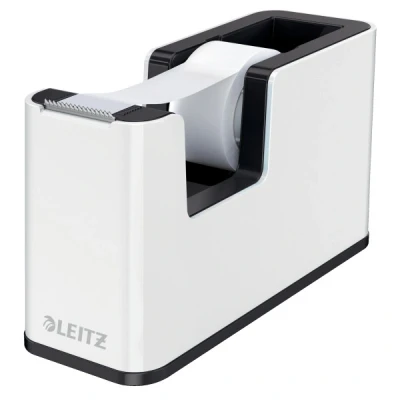 Imagen de Leitz Dispensador de Cinta Adhesiva, Base Pesada, Gama WOW, Blanco Perla/Negro
