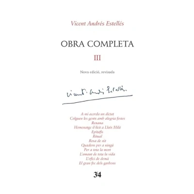 Imagen de Obra completa III Vicent Andrés Estellés (Nova edició, revisada) (SIN COLECCION)