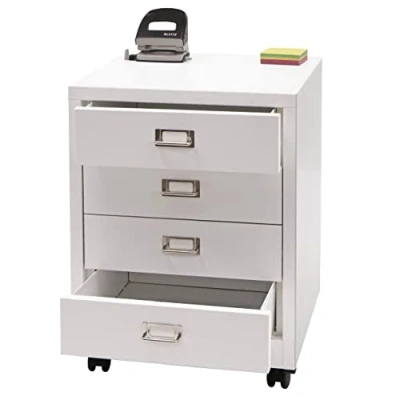 Imagen de Mendler HWC L49 Cajonera (metal, 55 x 40 41 cm, 4 cajones), color blanco