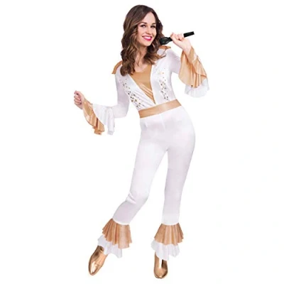 Imagen de Disfraz de Mono la Reina del Disco para Mujer Talla 14 a 16