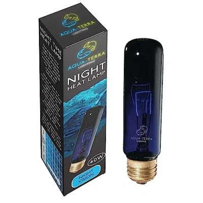 Imagen de Aqua Terra Lighting Bombilla de calor nocturno 40 W para terrarios/viveros, base rosca estándar E27, ideal comportamiento y visualización nocturna