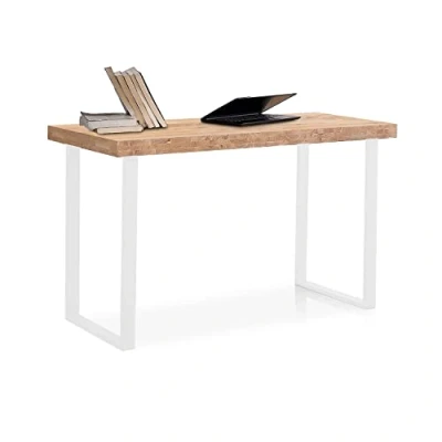 Imagen de Adec Group Natural, Mesa de Estudio, Escritorio o Despacho, Oficina, Color Roble Salvaje y Blanco, Medidas: 120 cm (Largo) x 60 (Ancho) 73 (Alto)