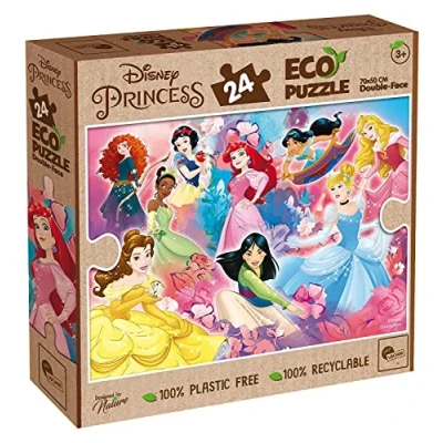 Imagen de Liscianigiochi Disney Eco Puzzle DF, Color rompecabezas ecológico de doble cara princess 24 piezas (91829)