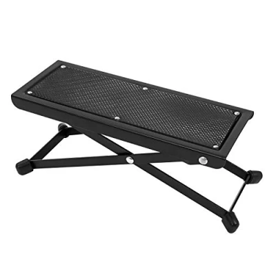 Imagen de Cascha Reposapiés para guitarra, Guitar Foot Bench, Pedalera con parte superior de goma antideslizante (regulable en altura) Accesorios guitarra (HH 2082)