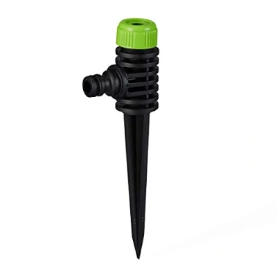 Imagen de Relaxdays Aspersor de riego para jardín, 1/2 Pulgadas, con estaca el Suelo, hasta 30 m², Verde y Negro