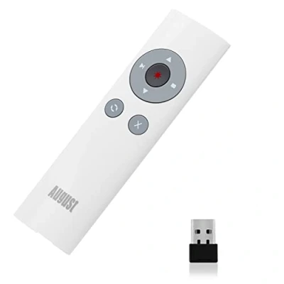 Imagen de August LP200 Presentador Inalámbrico para Presentaciones en Powerpoint, Rango de Control Remoto hasta 15 m, Receptor USB, Compatible con Windows, Mac OS y Linux
