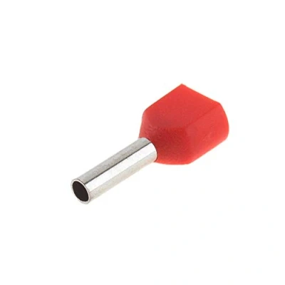 Imagen de SeKi 14220 Terminales de cable gemelo (2 x 1,0 mm², 100 unidades, mm²), color rojo