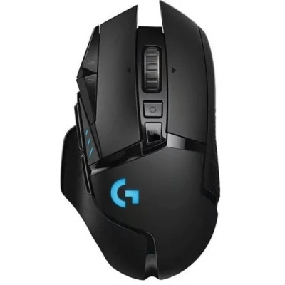 Imagen de Ratón gaming Logitech G502 Lightspeed, Inalámbrico, Sensor HERO 25K, 25.600 DPI, 11 botones programables, RGB LightSync, Negro