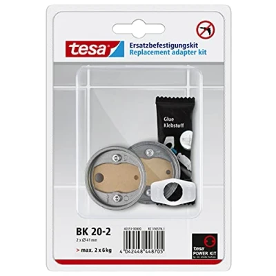 Imagen de tesa Adaptador POWER.KIT BK20,2, kit de repuesto autoadhesivo, anillo zamak, diámetro 41 mm, altura 8 mm