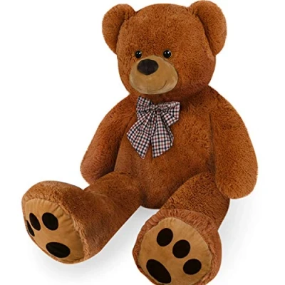 Imagen de monzana® Oso de Peluche Grande con Lazo 100cm Osito Teddy Bear Marrón Juguete Niños Regalo Enamorados