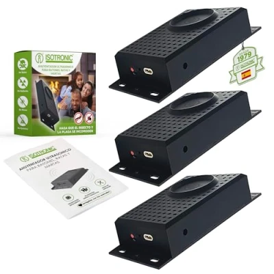 Imagen de ISOTRONIC Ahuyentador de martas, Ratas, Ratones y lirones con ultrasonido luz LED Repelente ultrasónico portátil Efecto Duradero contra roedores para Coche, casa, Garaje jardín Set 2