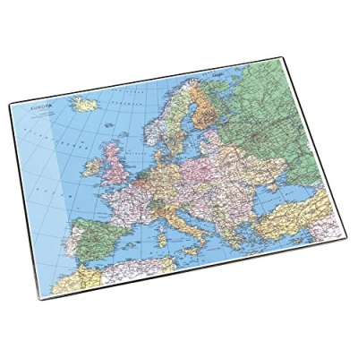 Imagen de Läufer 45348 Vade de escritorio antideslizante con mapa Alemania, 40 x 53 cm, bolsillo lateral transparente, color multicolor cm