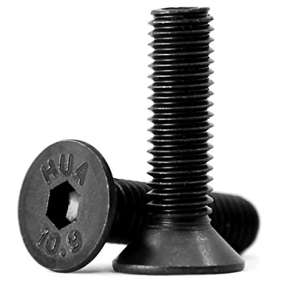 Imagen de Tornillos de cabeza avellanada con hexágono interior, M5 x 40 mm, acero al carbono, rosca completa, negro (40 unidades)