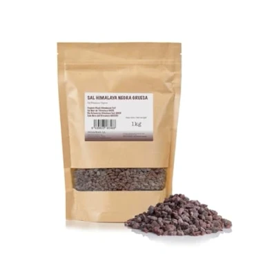 Imagen de FRISAFRAN sal negra Del himalaya gruesa 1kg 100% Natural Kala Namak Sazonar, Condimentar Saludable Himlaya Sin Refinar Aditivos