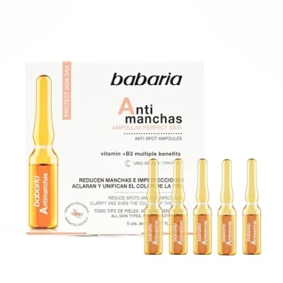 Imagen de Babaria Antimanchas Facial En Ampollas Hidratante 5 Unidades De 2ml Serum Antiedad Y Con Niacinamida