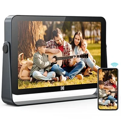 Imagen de KODAK Marco de Fotos Digital WiFi 10.1 Pulgadas con Batería 4000mAh, Pantalla Táctil IPS G+G 1920x1200, Compartir por WiFi, Memoria 32 GB Integrada, Rotación Automática, Metálico