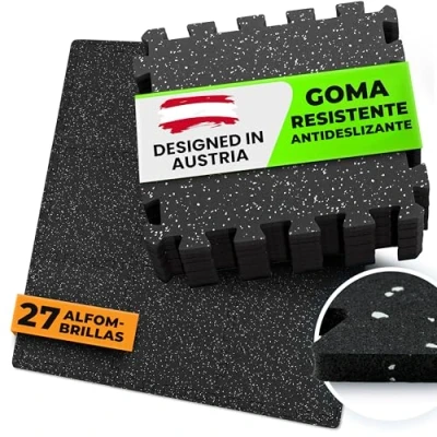 Imagen de Esterilla Fitness Puzzle para Suelos de Gimnasio Set Protección Goma Espuma Losas Caucho Máquinas Deporte, Alfombrilla Protector Expandible Tatami Tapiz Alfombra Pesas Gym Lote 3