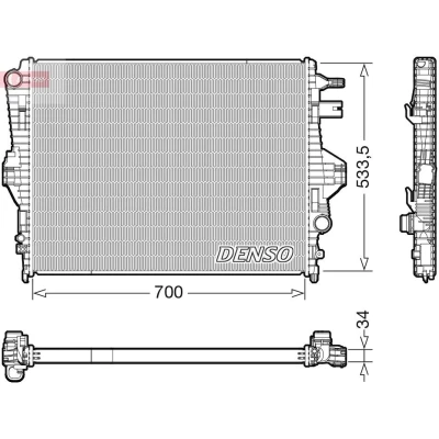 Imagen de DENSO DRM32050 Radiador, refrigeración del motor 700 550 34 PORSCHE: Cayenne