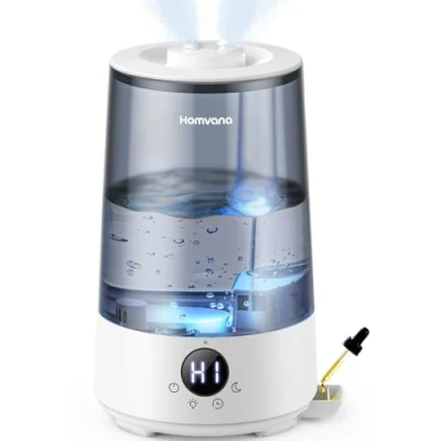 Imagen de Homvana Humidificador Aceites Esenciales Aromas, Bebe 3.6L Hasta 34 Horas 16dB Silencioso de Para Dormitorio, Top Fill Humidifier Plantas Ultrasonico, Difusor Aromatizador, Humidificadores Habitacion