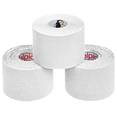 Imagen de ALPIDEX Cinta Kinesiología Tape 5 m x cm Muscular E Book Ejemplos Aplicación, Color:blanco, Cantidad:3 rollos
