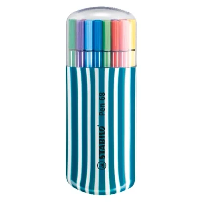 Imagen de Rotulador stabilo punta de fibra pen 68 zebrui turquesa estuche 20 unidades colores surtidos
