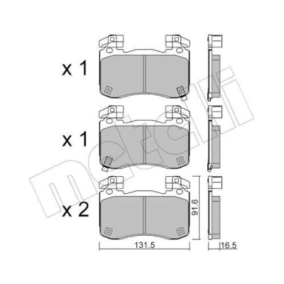 Imagen de METELLI 22 1306 0 Juego de pastillas freno con avisador acústico desgaste KIA: Stinger Hatchback