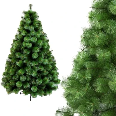 Imagen de ARBOL de Navidad Pleagable Robusto Apariencia Pino Real Aguja Pino, Artificial Verde con Soporte Metal Facil Montaje (150cm 150Tips, Clasico)