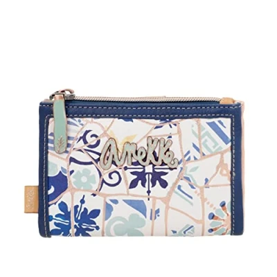 Imagen de Anekke Billetero de Mujer Cartera Mediana para Billetera Polipiel con Cierre Cremallera y Lengüeta Colección Mediterranean Accesorios Complementos 15 x 10 3 cm