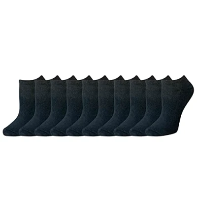 Imagen de Amazon Essentials Calcetines Invisibles Ligeramente Acolchados de Algodón Mujer, 10 Pares, Negro, 36 39.5
