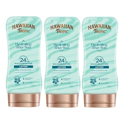 Imagen de HAWAIIAN Tropic After Sun Silk Hydration Loción Protective, Ultra Ligera, Coconut &amp; Papaya Pack de 3