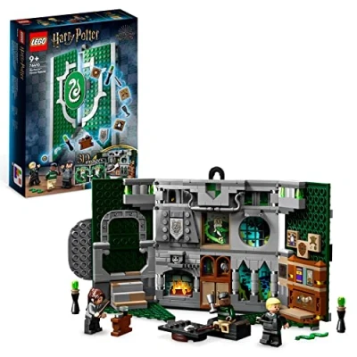 Imagen de LEGO 76410 Harry Potter Estandarte de la Casa Slytherin, Sala Común del Castillo Hogwarts o Cuadro Pared, Juguete Viaje, Mini Figura Draco Malfoy