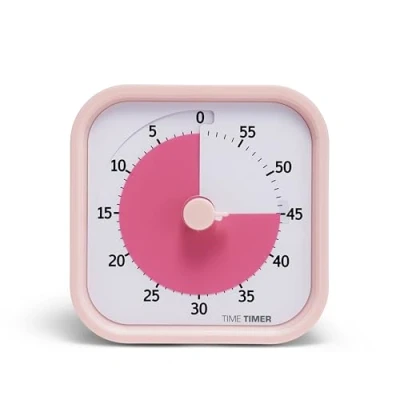 Imagen de TIME TIMER Mod Edición Casa Temporizador Visual de 60 Minutos Herramienta Estudio, para Escritorio, Oficina y Reuniones con Funcionamiento silencioso (Rosa)