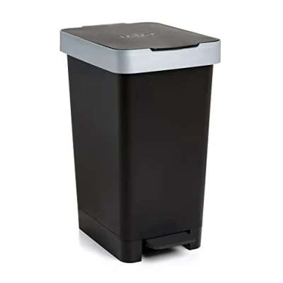 Imagen de Tatay 1021050 Cubo de Pedal Smart, 25 l Capacidad, Retráctil, Polipropileno, Libre BPA, Bolsa Basura 30 l, Negro, 26 x 36 47 cm