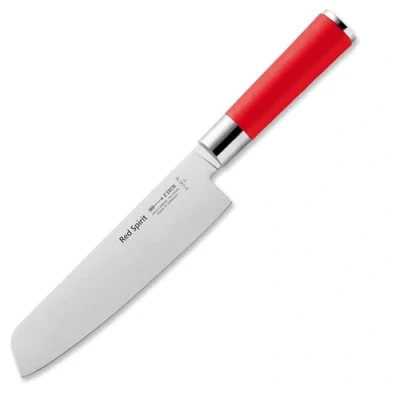 Imagen de F. DICK Usuba Red Spirit Cuchillo de Cocina (Hoja 18 cm, Acero X55CrMo14, HRC 56, no Oxidado), Inoxidable Alta aleación, Rojo