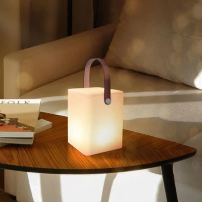 Imagen de lampara de mesa para exterior interior Control remoto luz blanca cálida 100lm RGB 8 colores a prueba agua IP54 lamparas sin cables, noche jardín hotel decoración pascua
