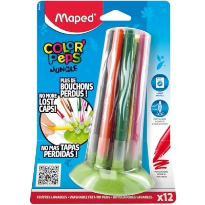 Imagen de Maped Jungle Rotuladores de colores con soporte (12 unidades)