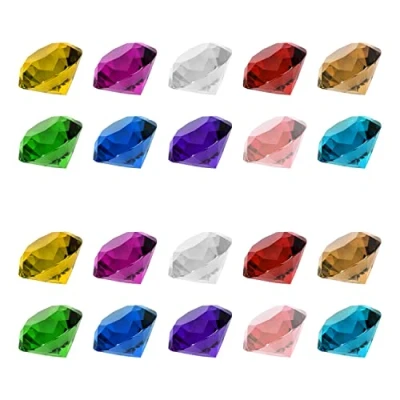 Imagen de PFLYPF 100 diamantes de plástico, juguete piedras preciosas, juego colores transparentes para niños, adecuado decorar mesas comedor, cumpleaños infantiles (multicolor)