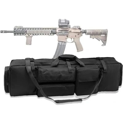 Imagen de Bolsa Táctica de Doble Rifle, M249 Larga para Escopeta, Escopeta Airsoft, Estuche Largo Suave Rifle Caza con Accesorios A