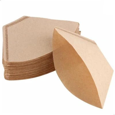 Imagen de 100 unidades de papel café con filtro 102, para 1 4 tazas, bolsas cafetera y mano, hojas desechables, color marrón natural sin