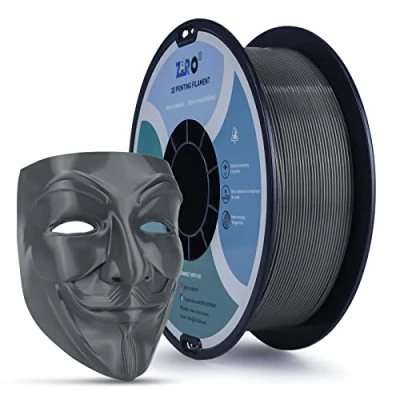 Imagen de ZIRO filamento PLA 1,75 mm, para impresora 3D Basic Color Series mm 1 kg (2,2 libras), precisión dimensional +/ 0,03 mm,Gris oscuro