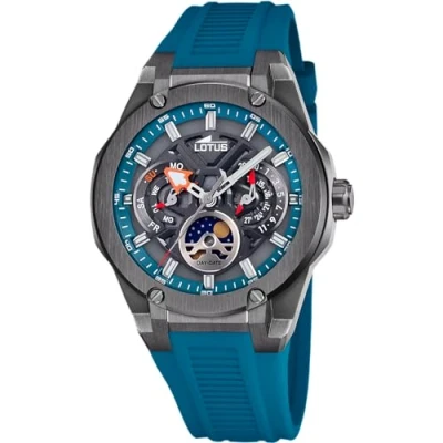 Imagen de LOTUS Reloj Hombre 18946/2 Vortex Caja de Acero Inoxidable 316l Negro Correa Caucho Azul