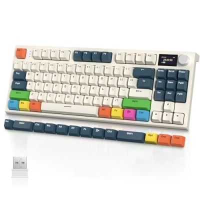 Imagen de VGN GAMEPOWER RK86PRO Gasket Teclado Mecanico Gaming, 75% Apex Pro TKL Inalambrico RGB (2.4GHz/Bluetooth/USB C) con Pantalla TFT a Color, Perilla, Hot Swap Interruptores Lineales, QWERTY US