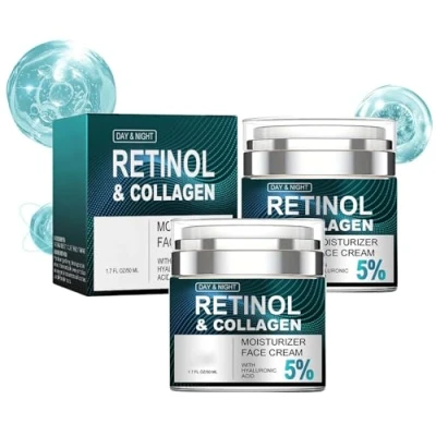 Imagen de Advanced Retinol Collagen Cream, Firming Hyaluronic Acid Face Day and Night Moisturizer Cream (2PC)